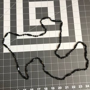 Vintage antique Victorian jet hand cut bead necklace